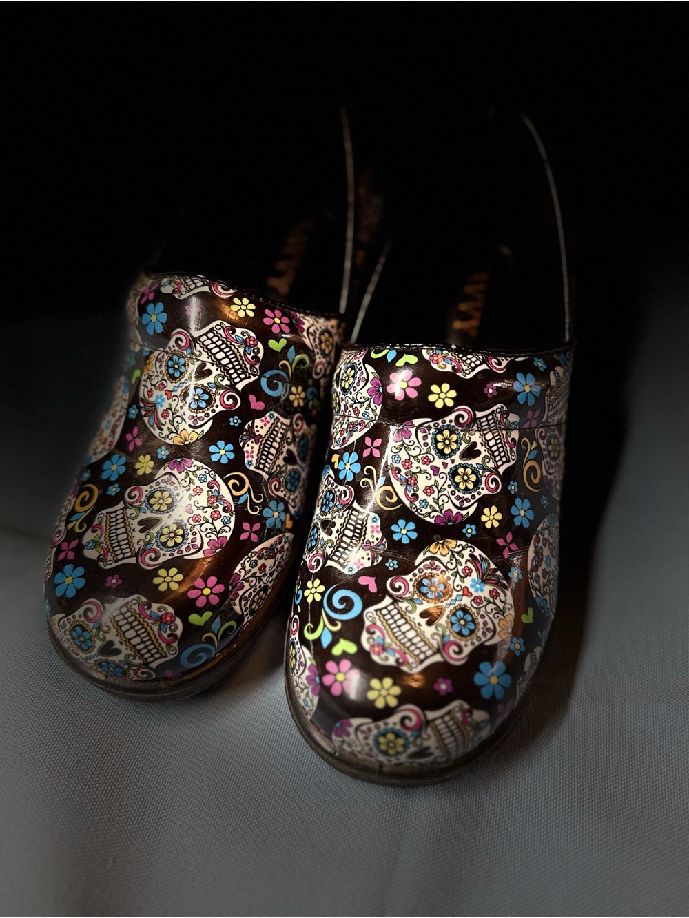 Savvy Black Multi-colored patent leather and real leather quarter lining Clogs - Picture 9 of 9